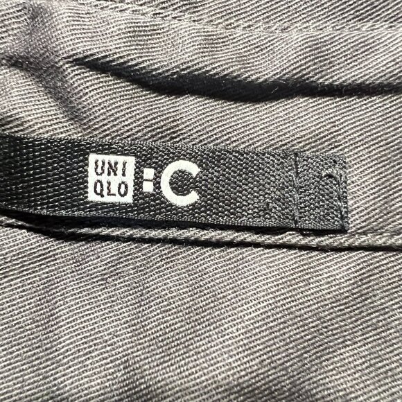 UNIQLO Women's Gray Utility drawstring cropped trench coat Jacket Sz M 97%Cotton - Picture 7 of 12